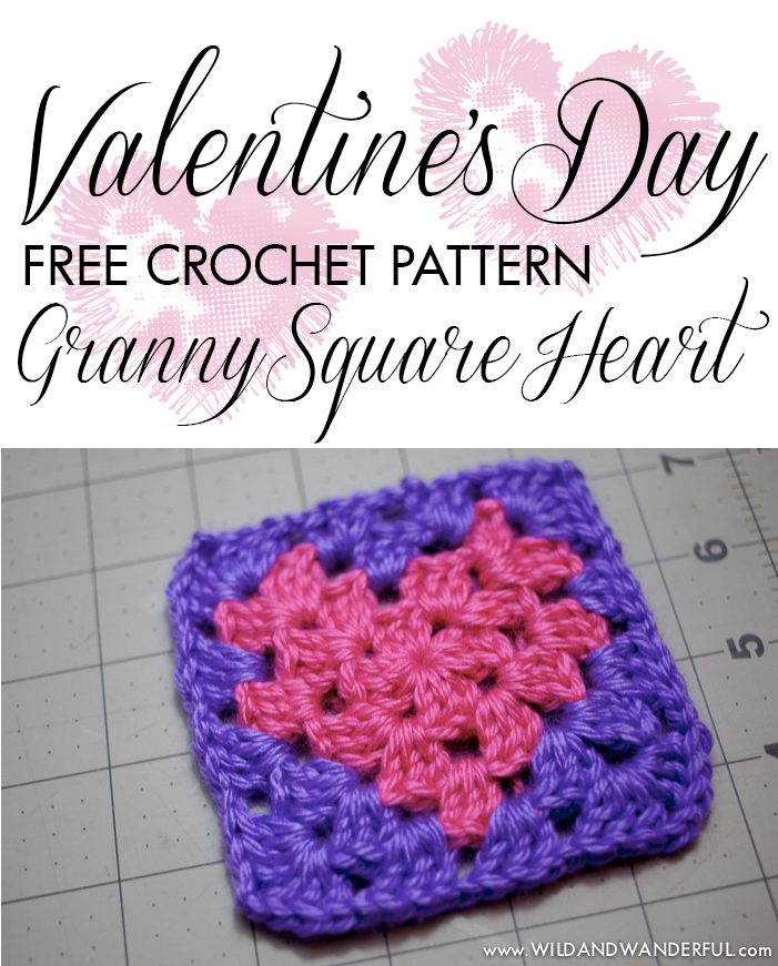 Valentine's Heart Granny Square Crochet Pattern, Easy to Follow