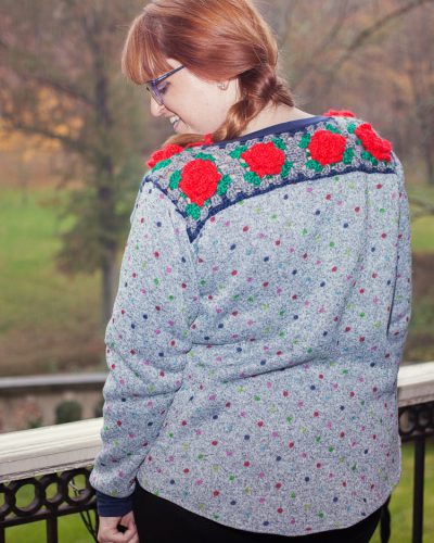 Sloane Sweater + Granny Square Roses = Love