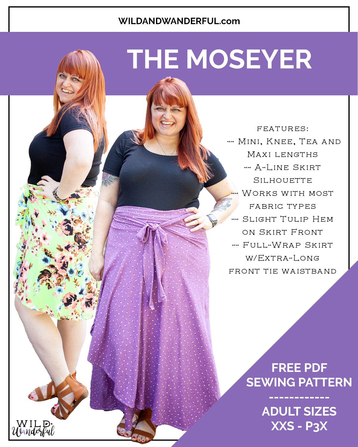 The Moseyer Skirt | A New FREEBIE Wrap Skirt Pattern, by Wild ...