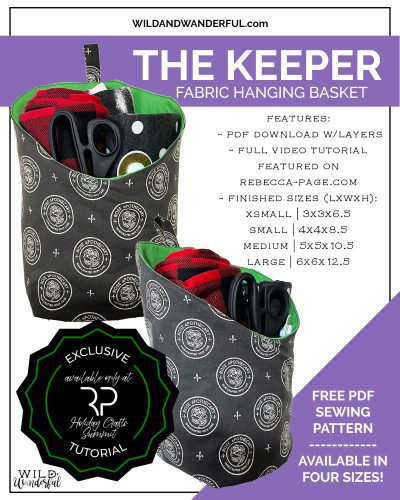 The Keeper – Fabric Hanging Basket (in 4 Sizes!) | Free PDF Sewing Pattern