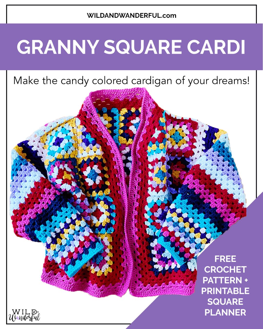 Granny Square Cardigan Pattern + Printable Square Planner!