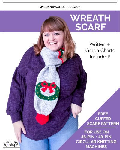 Free Wreath Scarf | Addi + Sentro Circular Knitting Machine Pattern!